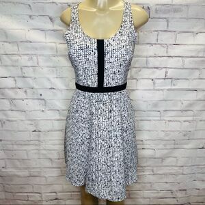 Liquid New York a-line black and white print dress
